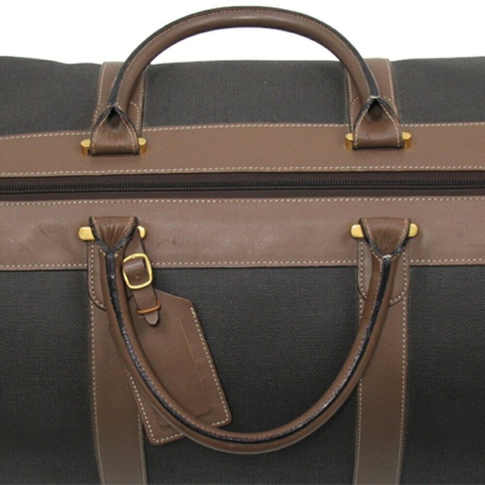 Dunhill Boston bag Gray Brown Gold Women Authentic secondhand
